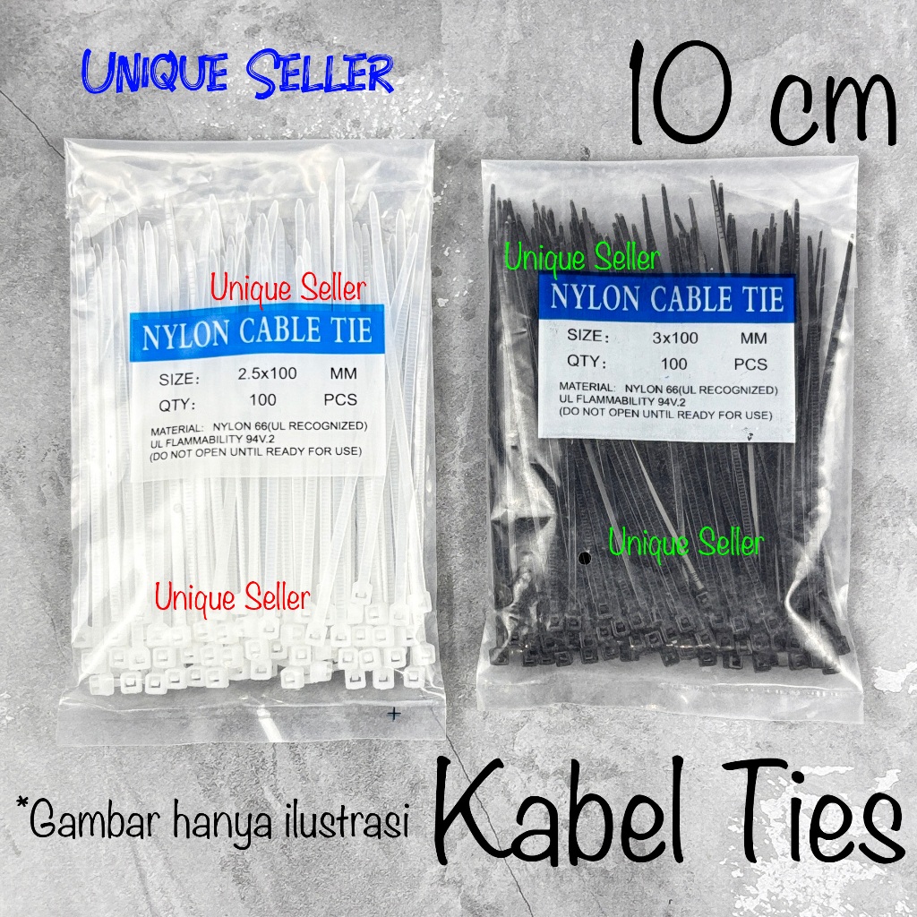 

[Isi100] Kabel Ties Kabel Tis Hitam Putih 10 cm 10cm / Kabel Tis Ties 2.5 x 100 mm / Kabel Tis Ties 2,5 x 100 mm / Cable Ties Hitam Putih 10cm 10 cm / Kabel Tis Ties Hitam Putih 10cm 10 cm / Kabel Ties Tis 10 cm 10cm Hitam Putih