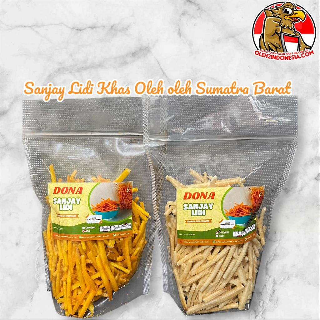 

Dona Sanjay Lidi 150gr - Snack Lidi Pedas Khas Sumatera Barat - Original & Barbeque