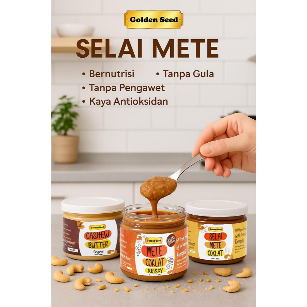 

Cahayadstore Selai Kacang Mede Asli 100% / Selai Kacang Mete Home Made / Cashew Butter / Selai Mede