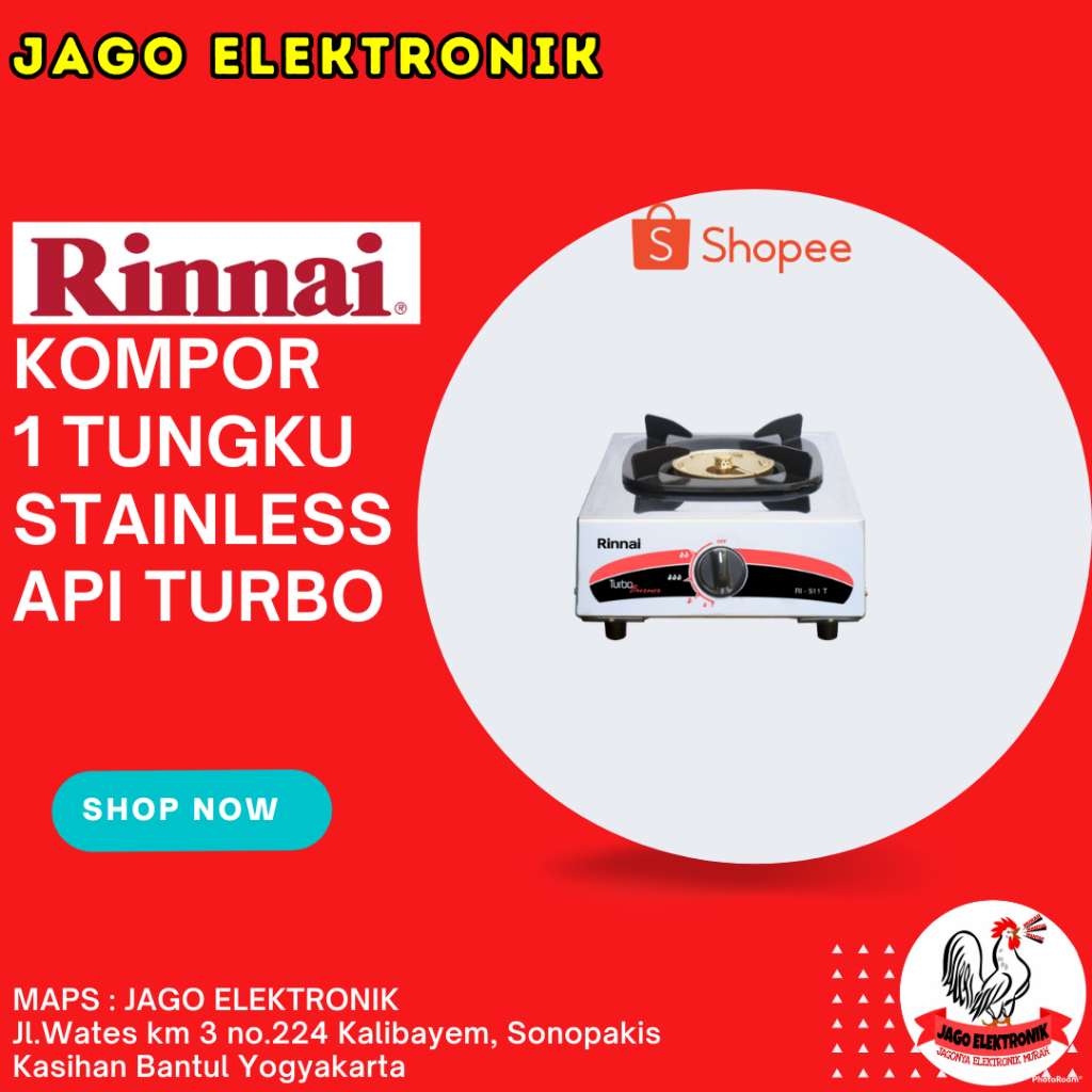 Kompor Gas Rinnai 1 Tungku Api Turbo