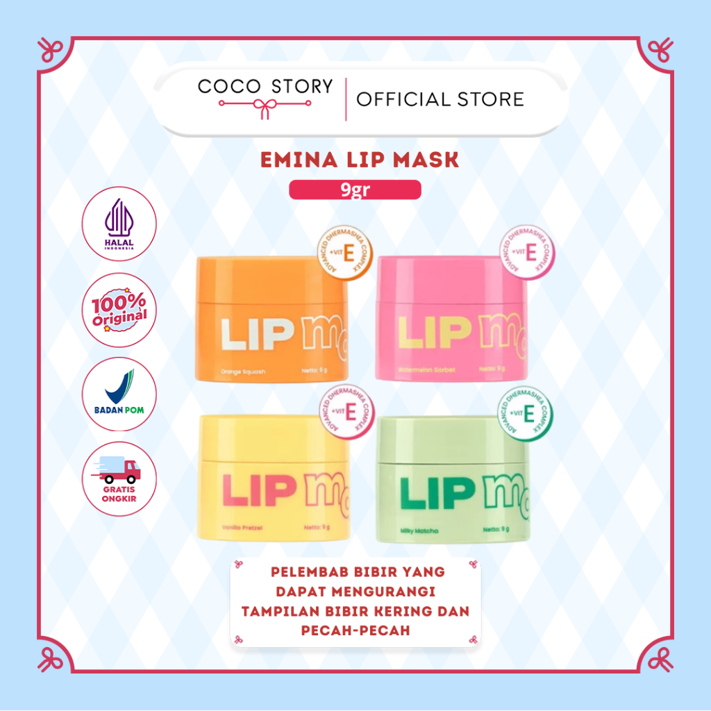 Emina Lip Mask 9Gr Masker Perawatan Bibir Lembab