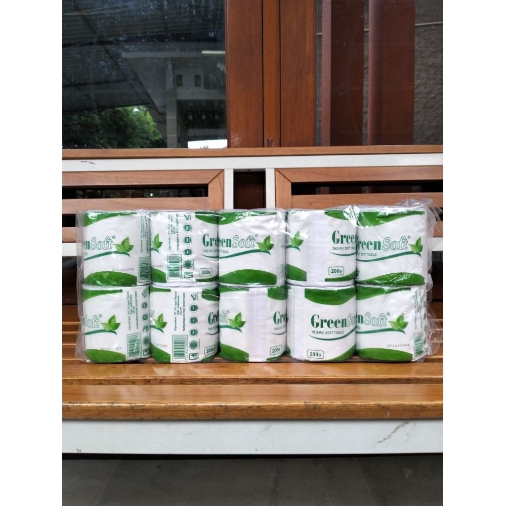 PROMO [ 10 pcs ] Tissue Gulung Roll / Green Soft / Termurah