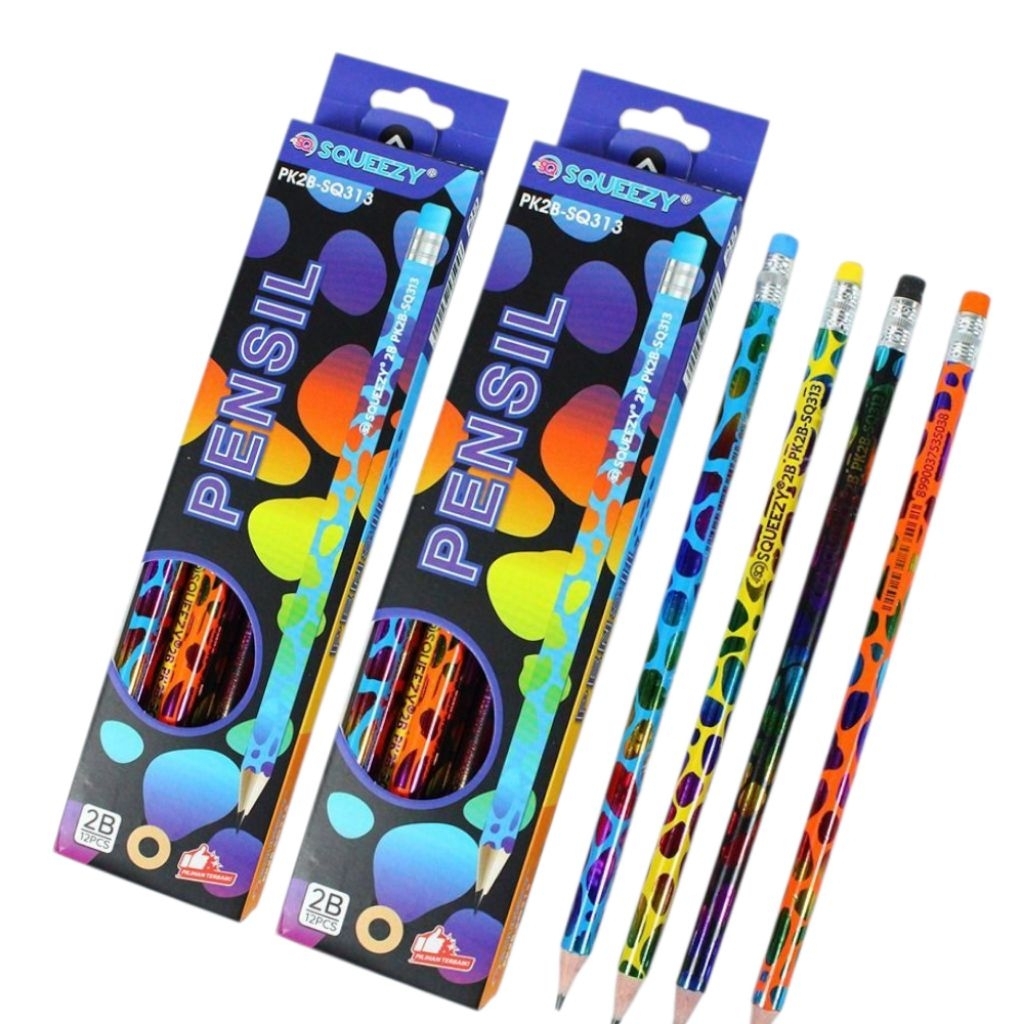 

2 Lusin Pensil 2B SQUEEZY-313 Untuk Sekolah/Alat Menggambar/Pencils/Pensil Kantor/ATK