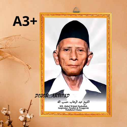 Foto Poster KH Wahab Hasbullah Chasbullah Ulama Wall Decor Kayu Frame