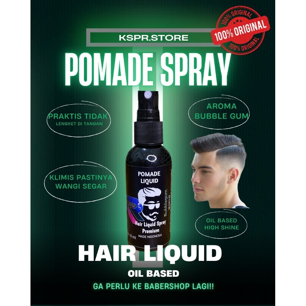 Pomade Cair Hair Spray Klimis Minyak Rambut Pria 60ml