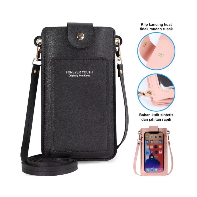 Forever Youth  Q168 Dompet Selempang Teranding, Tas Wanita Tempat Hp Dan Uang korean Fashion 2025