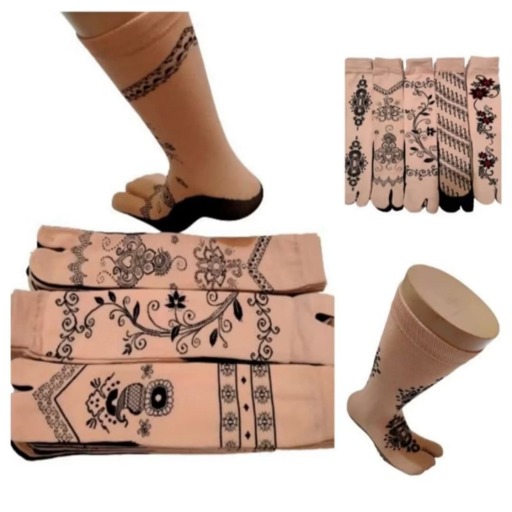 Promo kaos kaki jempol motif henna / kaos kaki jempol motif henna/ kaos kaki jempol muslimah