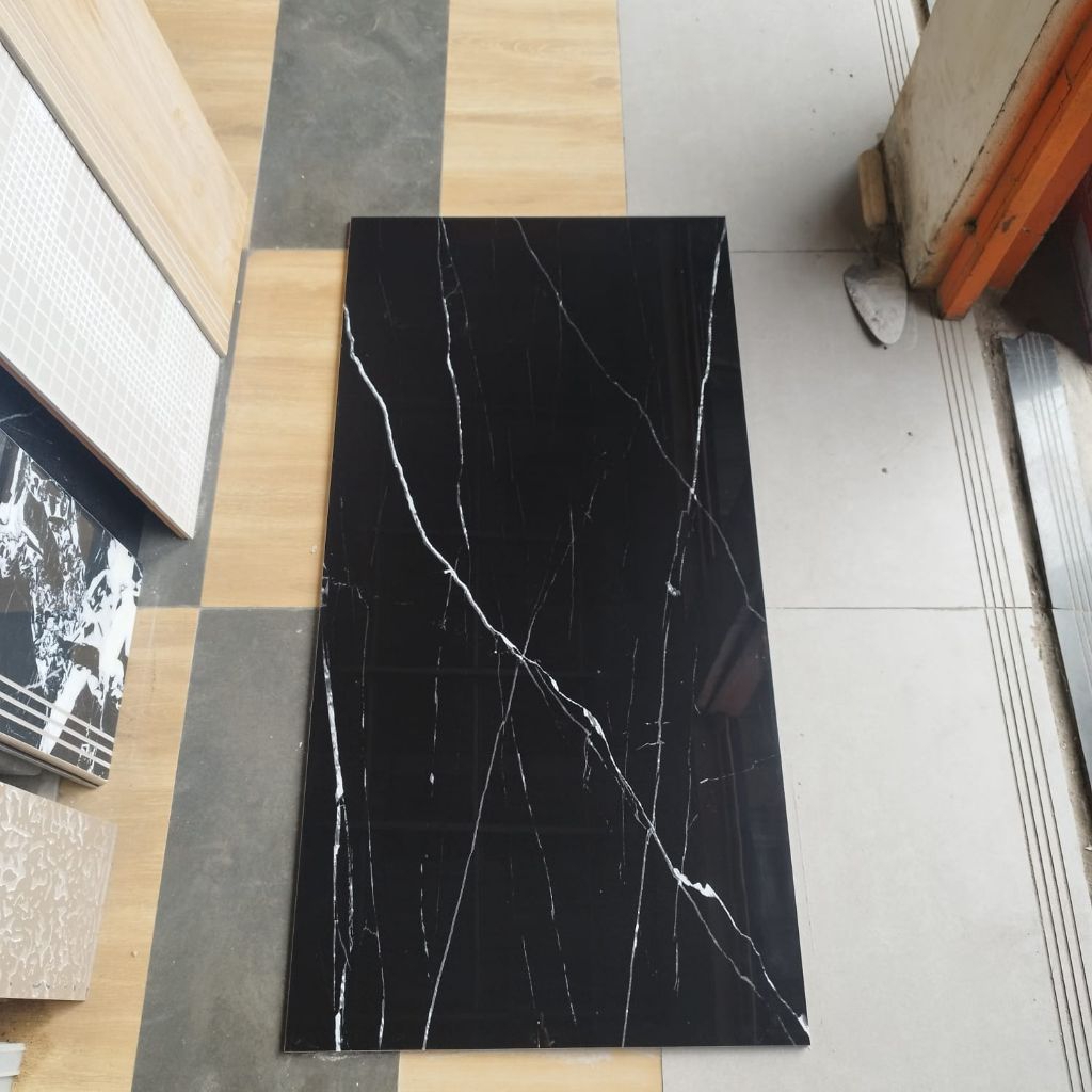 Granit 60x120 hitam motif putih avoleon black