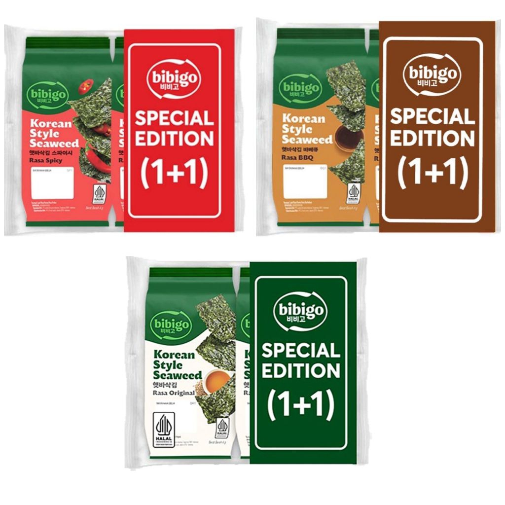 

Bibigo Camilan Rumput Laut Rasa Original BBQ dan pedas isi 2
