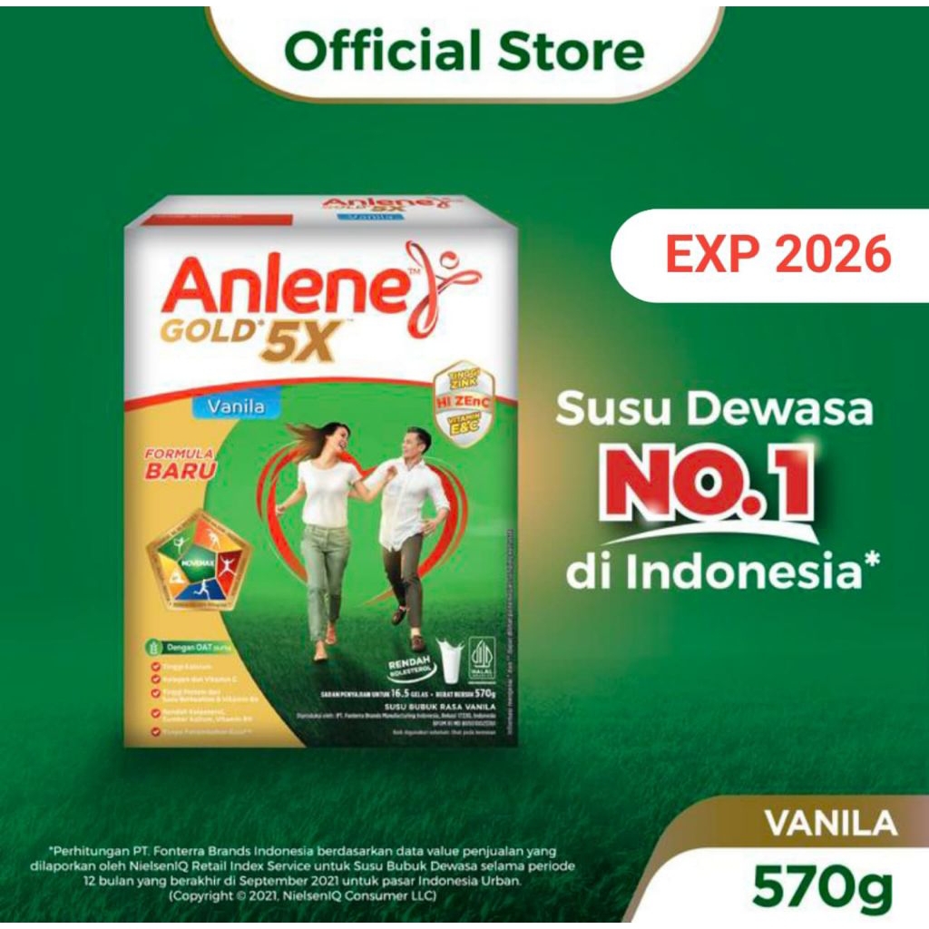 

Anlene Gold 5X Vanila Cokelat 570g dan 600g susu bubuk Dewasa tulang dan sendi