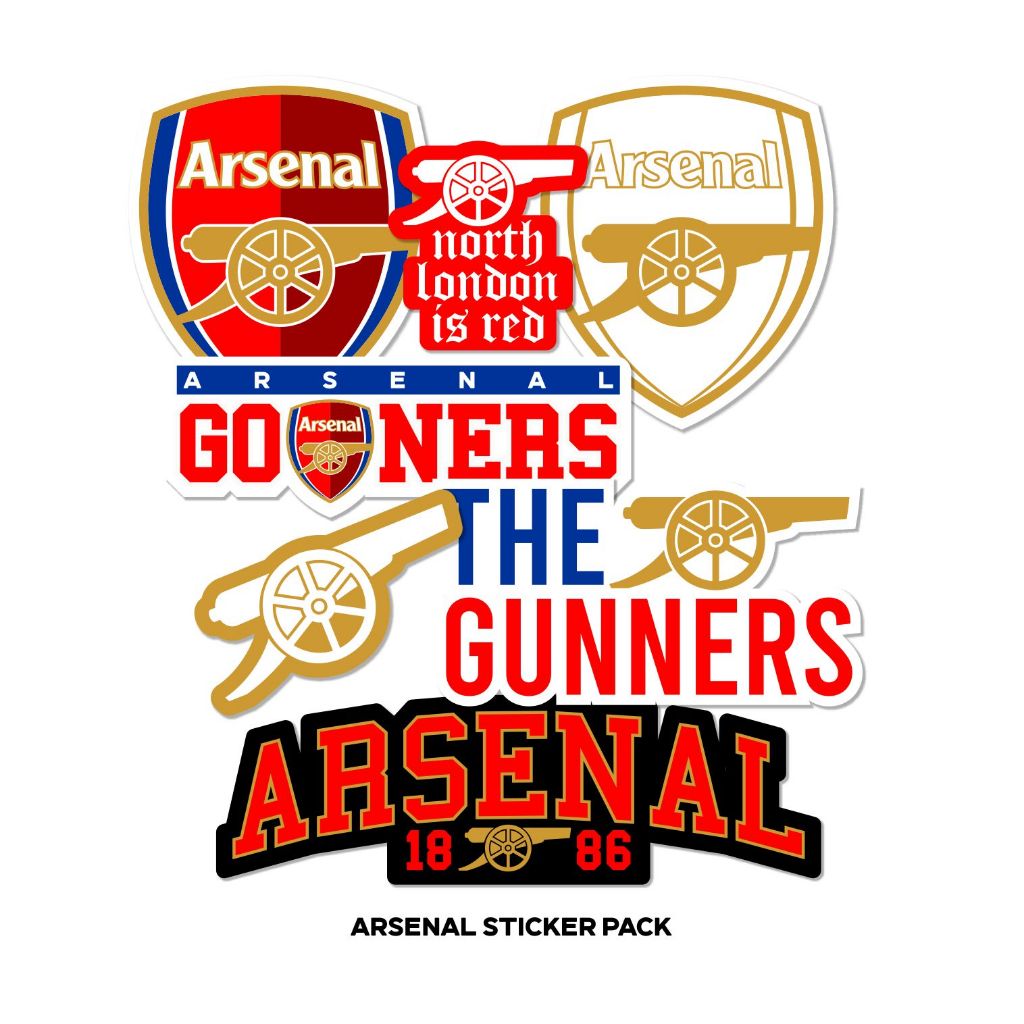 

Stiker Arsenal Sticker Pack Klub Sepakbola The Gunners Vinyl Laminasi Glossy Anti Air Sticker Helm