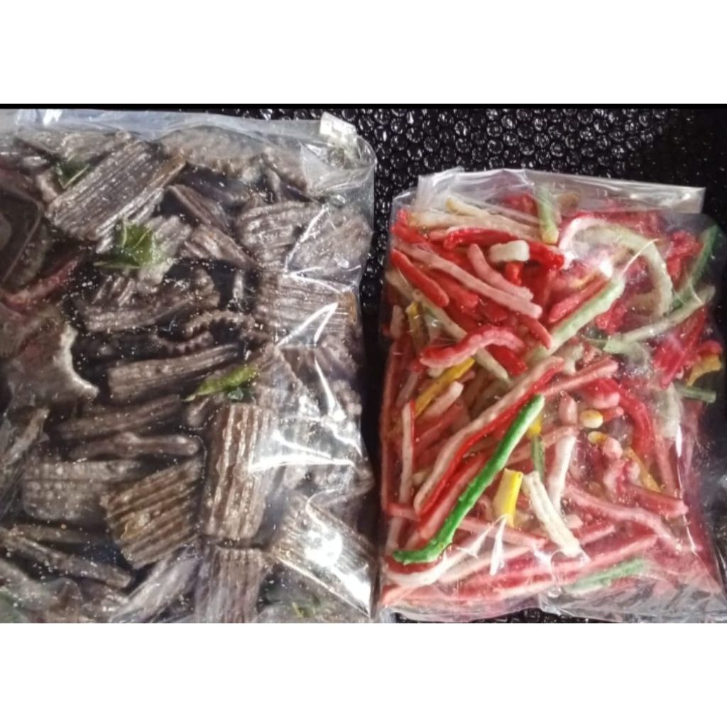 

paketan hemat 1kg/ kerupuk jengkol 500gram original/ kerupuk jaat beton 500gram original daun jeruk