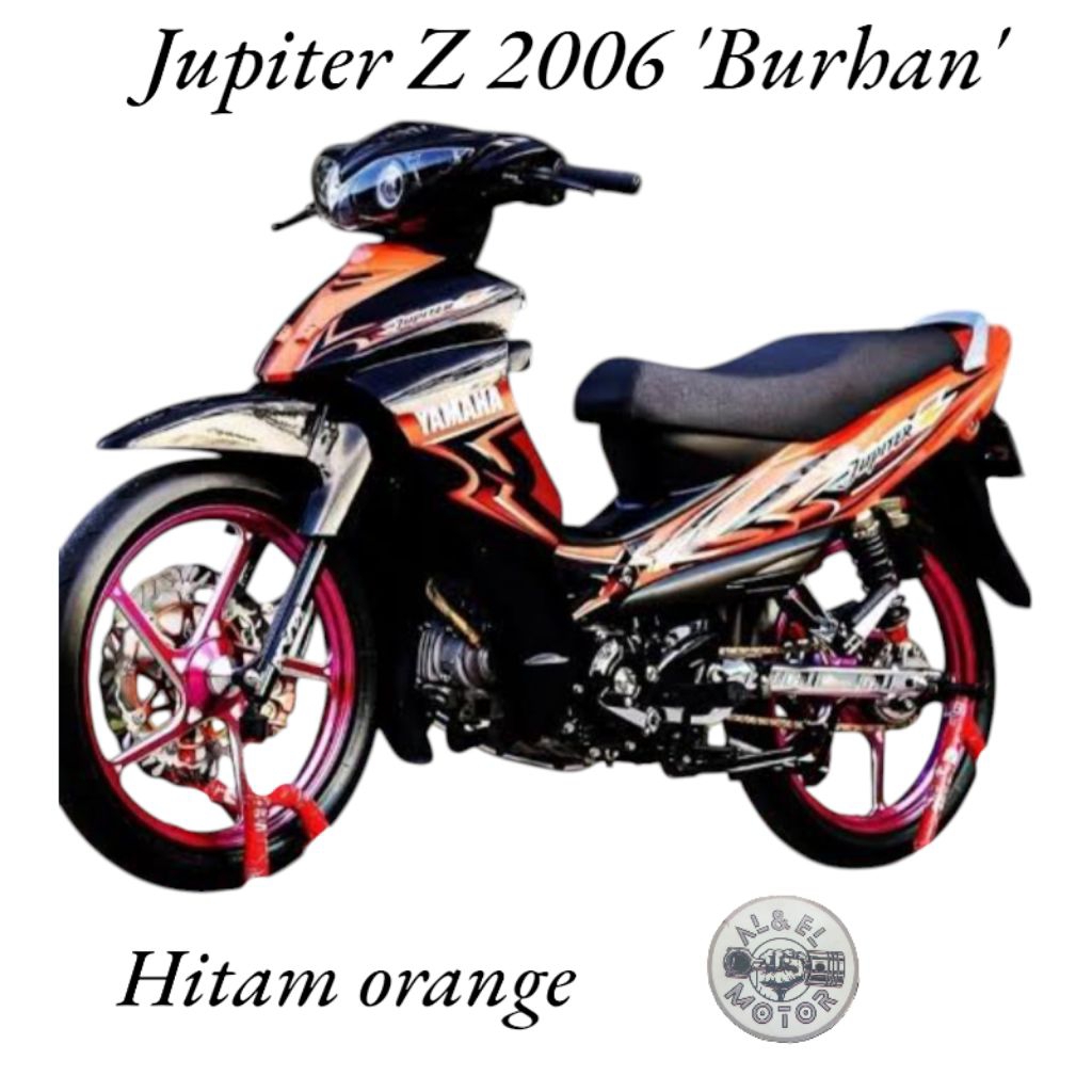 Striping Stiker Body Motor Yamaha Jupiter Z Burhan 2006 Hitam Orange