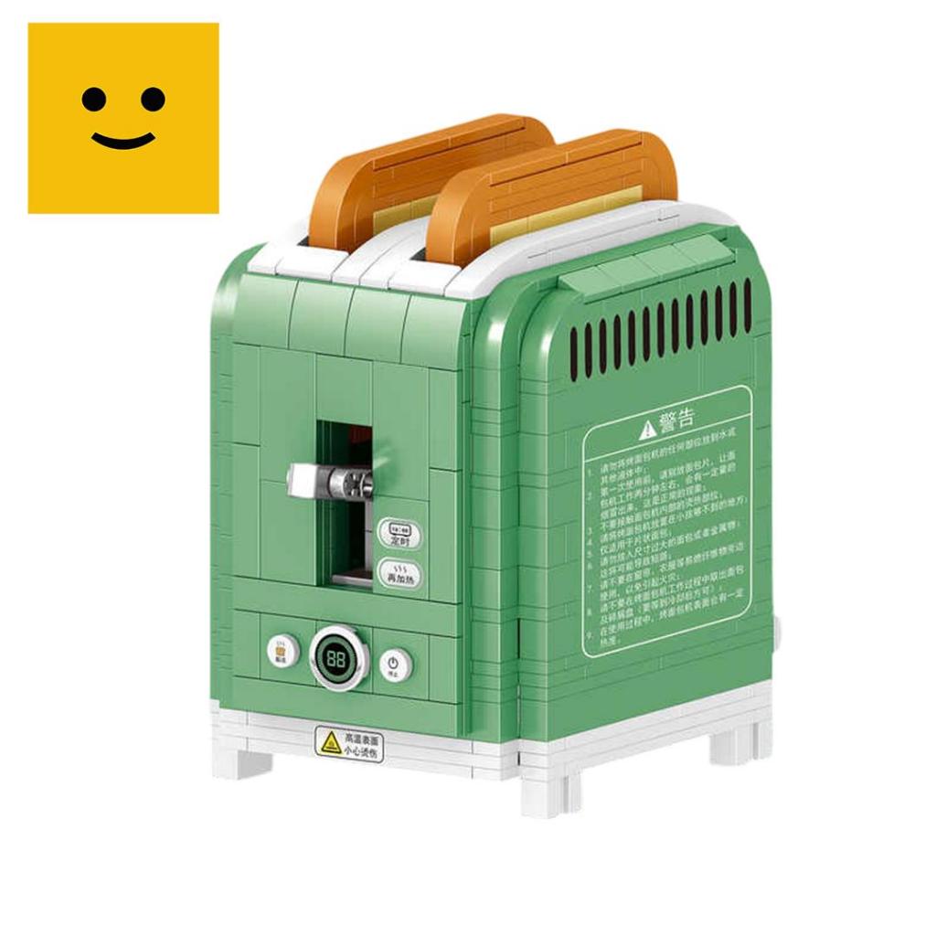 TOBBIES Mainan Balok Susun Pemanggang Roti Toaster 456 Bricks Mainan Susun Miniatur Bread Machine To