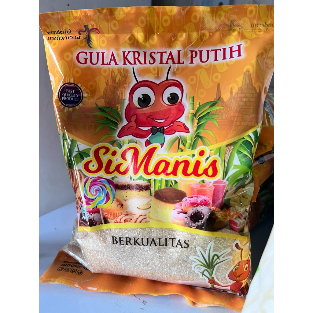 

Gula pasir kristal si manis kemasan 1 liter (800gr) gula gempol kerep