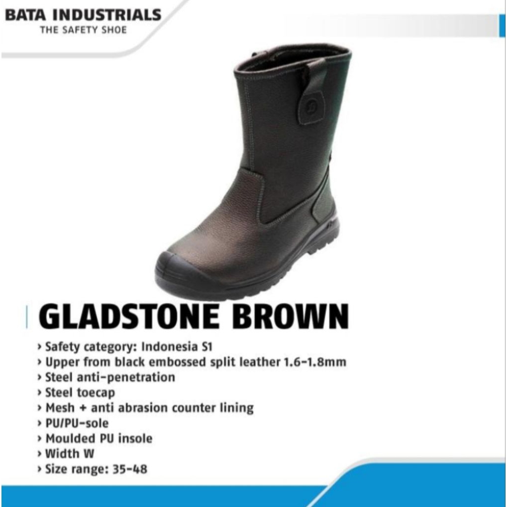Sepatu Safety Bata Gladstone Brown / Safety Shoes Bata Original