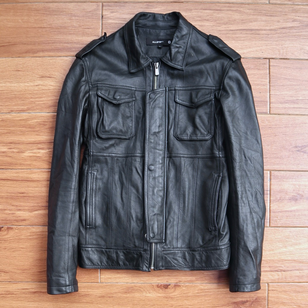 Jaket kulit asli domba M casual kemeja trucker traker levis treker genuine leather jacket Pl bekas p