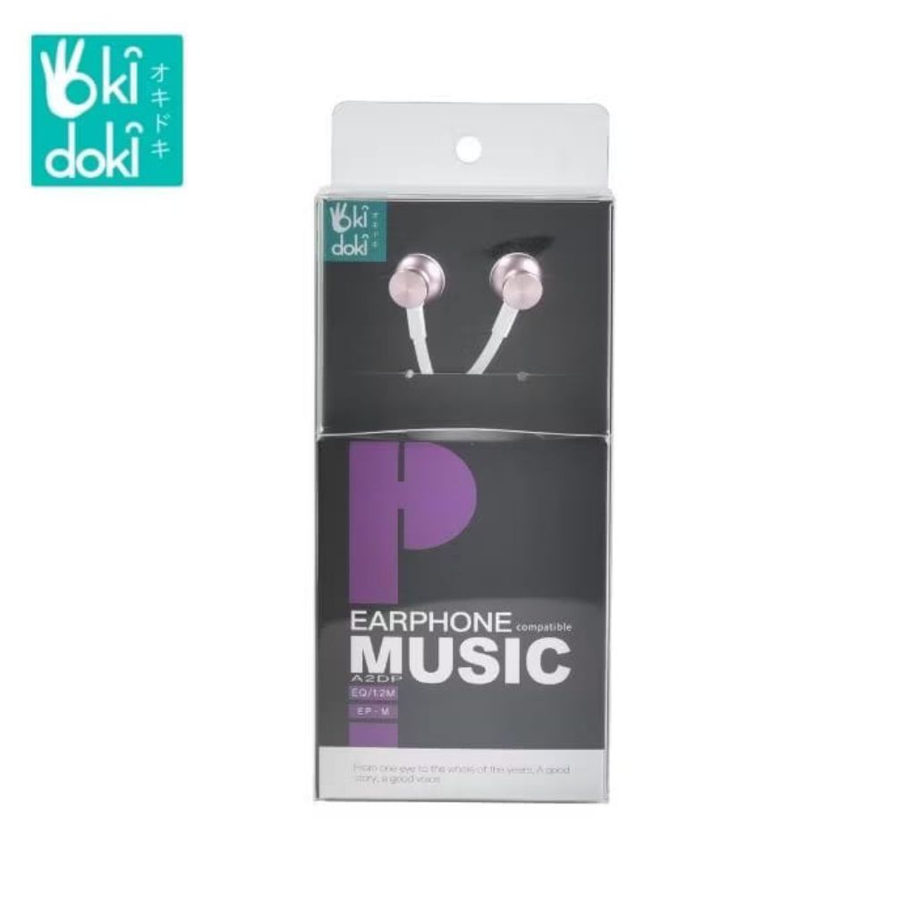 Earphone Kabel Oki Doki – Dengan Mic & Tombol Kontrol | Suara Jernih – Universal Jack 3.5mm