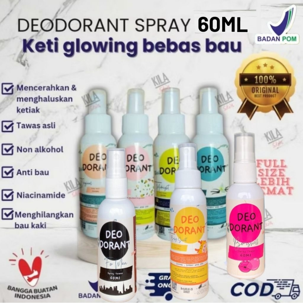 [BPOM]NATURAN DEODORANT SPRAY TAWAS 60ml. Alami Non Alkohol