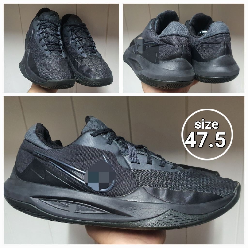 Sepatu Basket low FullBlack Precision VI size 47.5 second oray shoes