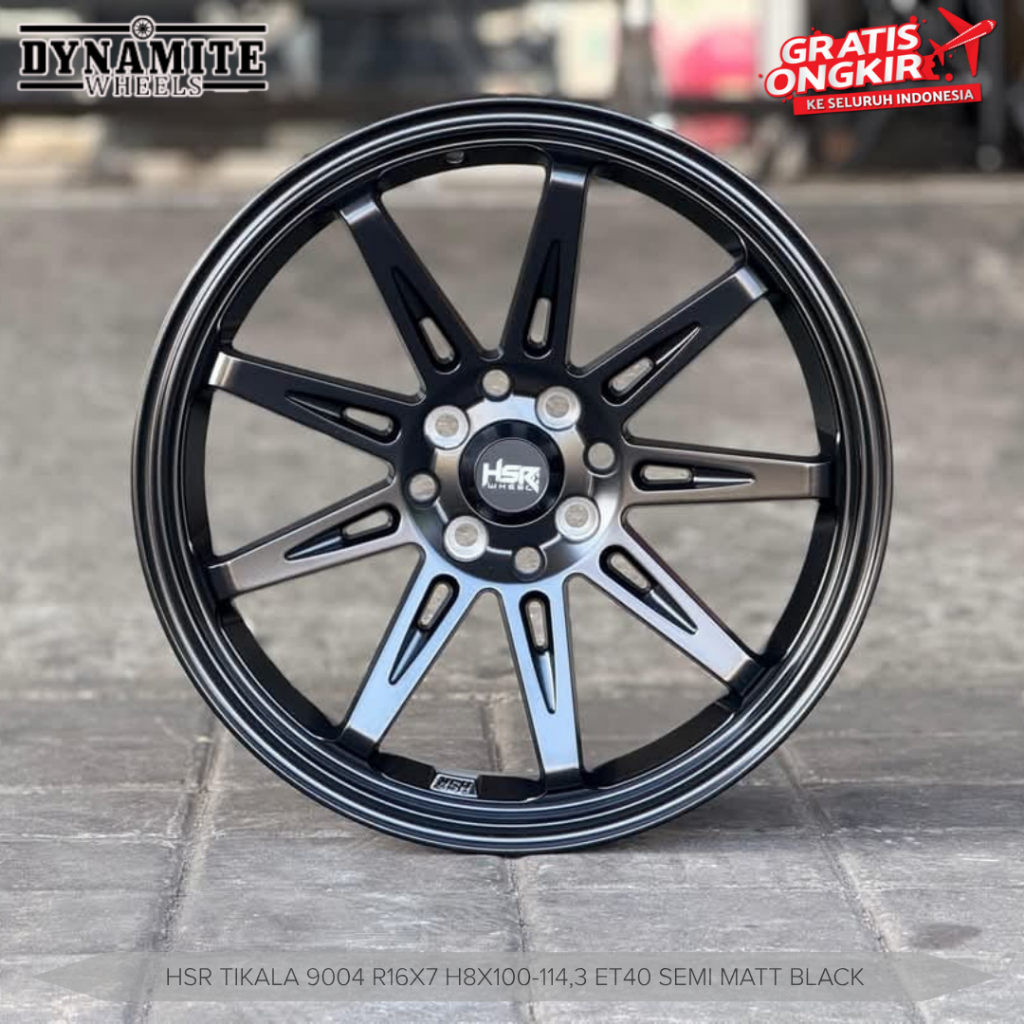 VELG MOBIL MOBILIO RING 16 RACING HSR TIKALA WARNA HITAM UNTUK MOBIL BRIO SIGRA CALYA AVANZA XENIA C