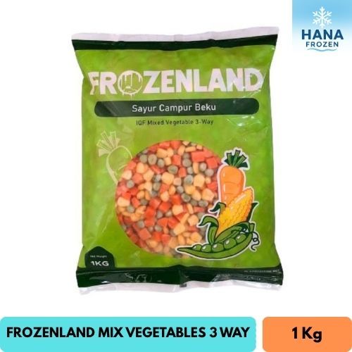 

FROZENLAND MIX VEGETABLES 3 WAY, SAYUR CAMPUR BEKU 3 JENIS SAYUR 1 KG