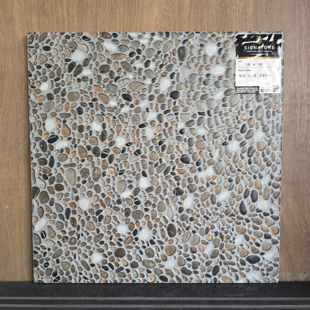 Keramik Lantai Batu Sikat Mulia Signature 40x40 GALACIA GREY