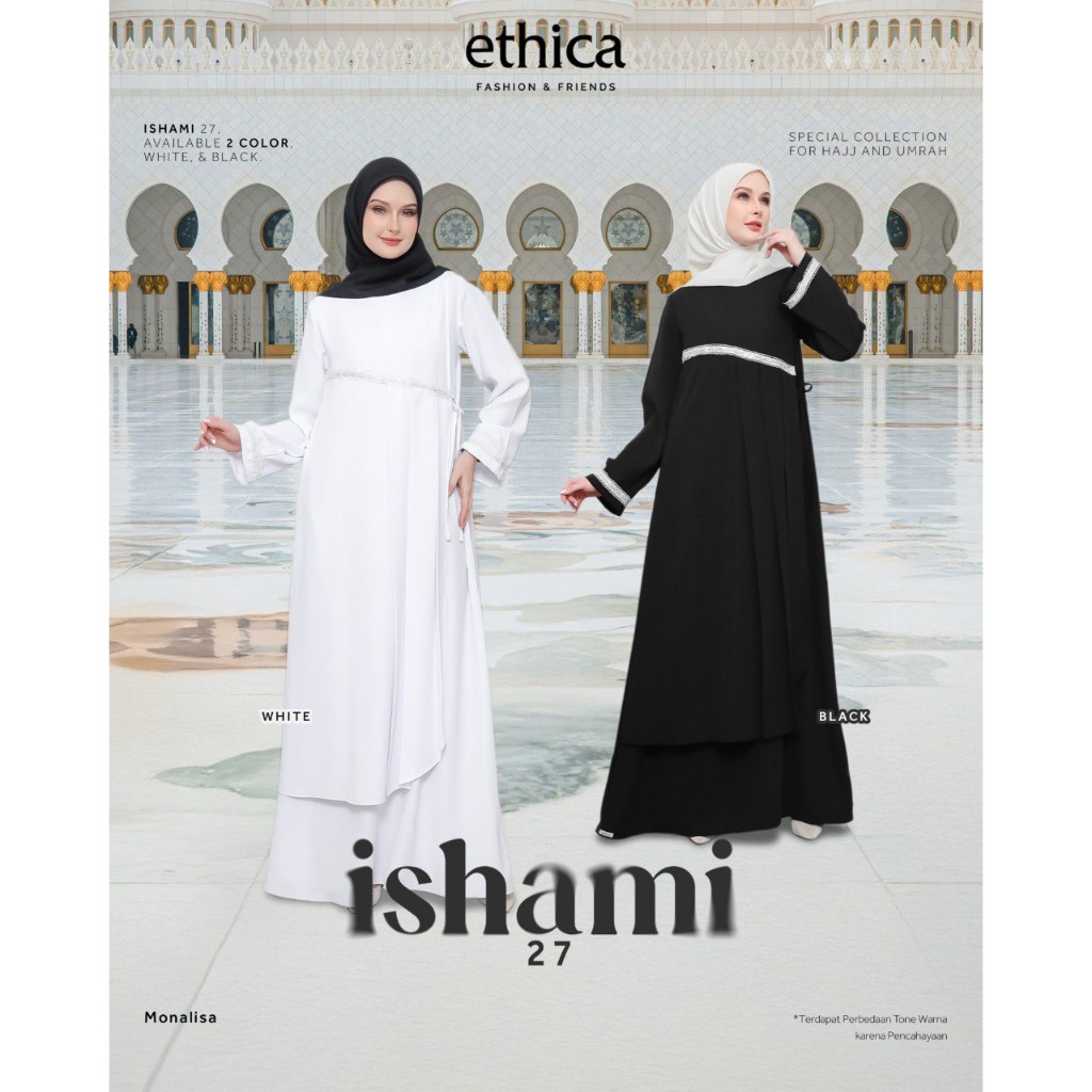 Ethica Gamis Terbaru Ishami 27 Haji Umroh Series Gamis Hitam Putih Gamis Ethica