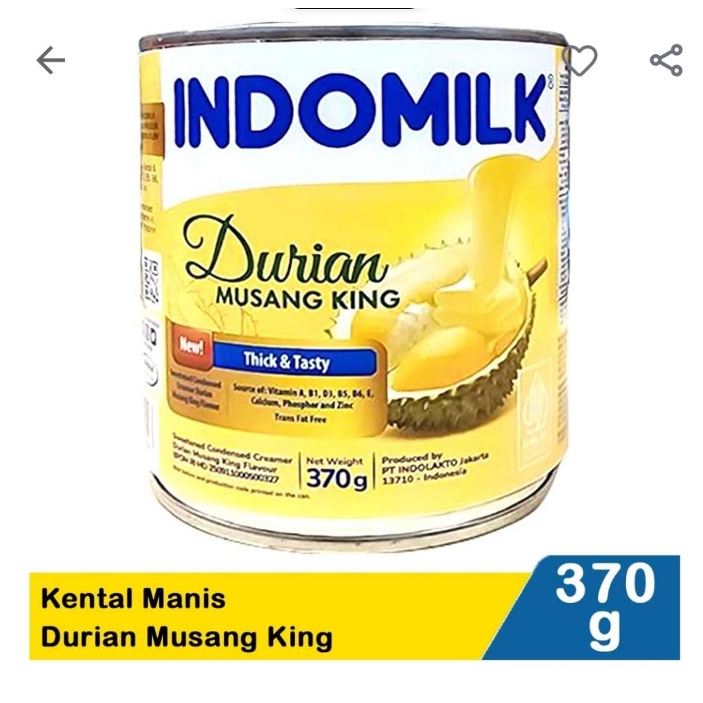 

Indomilk Kental Manis Rasa Durian 370gr - Indomilk Durian