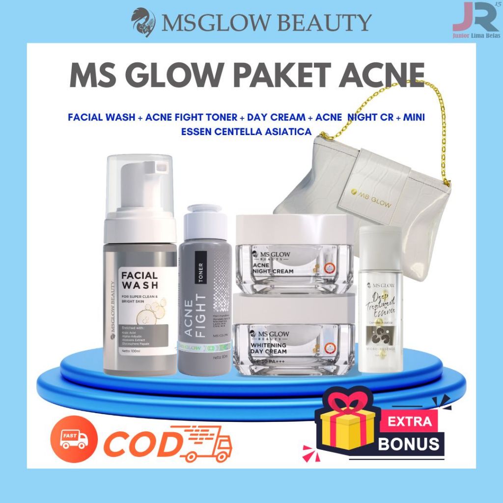 (Free Serum Elixir/Esence mini ) msglow paket wajah 5IN1 ACNE \ WHITENING \ULTIMATE\DNA \LUMINOUS