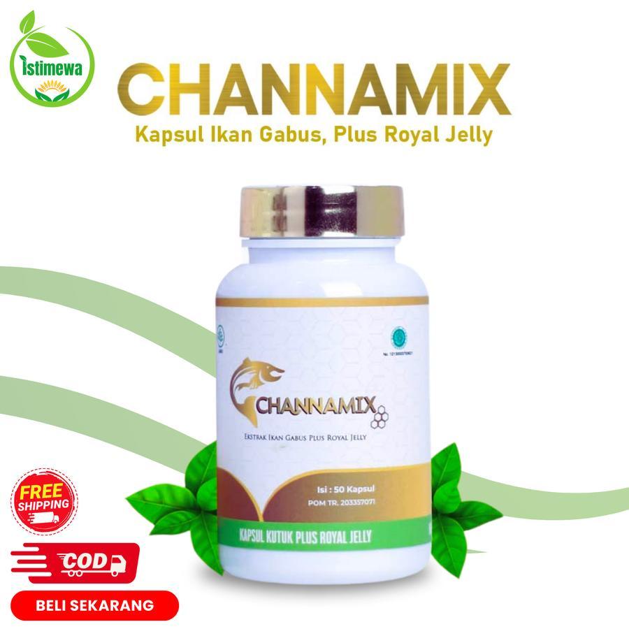 CHANNAMIX Kapsul Sari Kutuk Ekstrak Ikan Gabus Plus Royal Jelly / Channamix Original Ikan Gabus