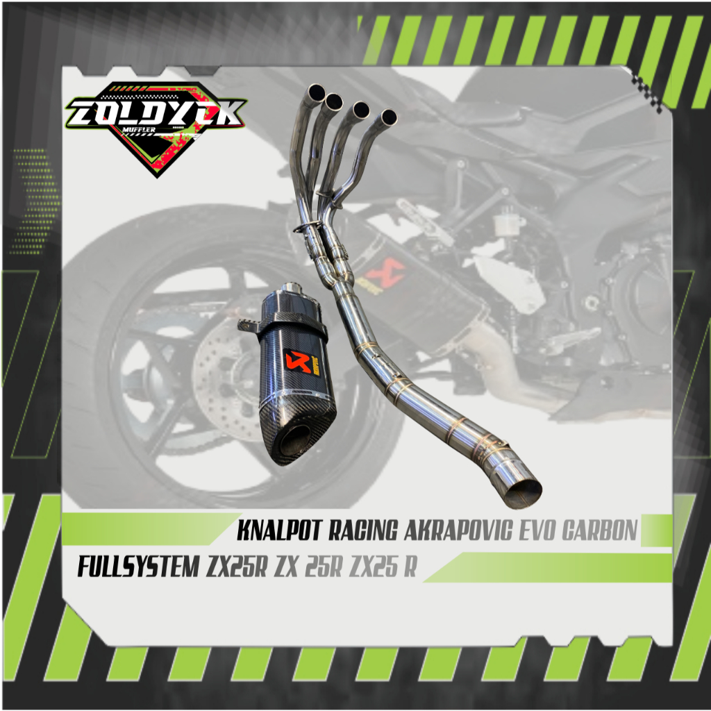 KNALPOT RACING AKRAPOVIC EVO CARBON FULLSYSTEM ZX25R ZX 25R ZX25 R
