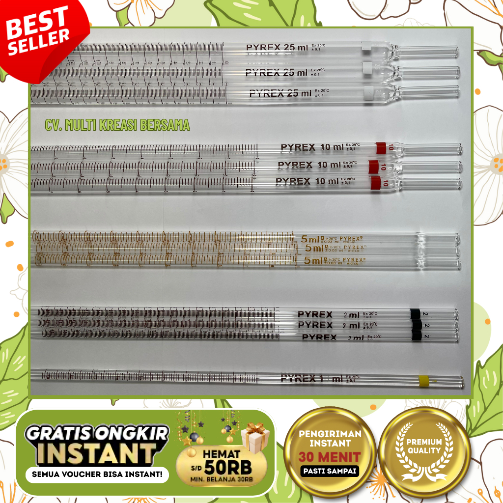 PIPET UKUR PYREX / MEASURING PIPETTE PYREX / PIPET UKUR 1 ML / PIPET UKUR 2 ML / PIPET UKUR 5 ML / P