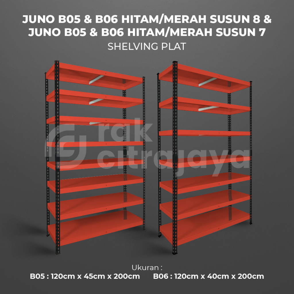 FULL BESI RAK GUDANG SIKU LUBANG SERBAGUNA SHELVING PLAT TIDAK PERLU BAUT HEAVY DUTY | T.HITAM - S.M