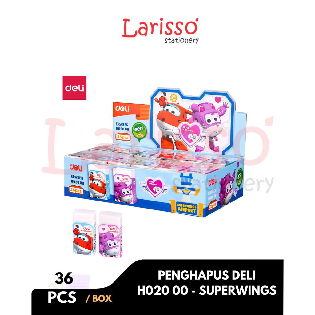 

DELI - (pcs) ERASER / PENGHAPUS DELI H020 - 00 SUPERWINGS - pcs
