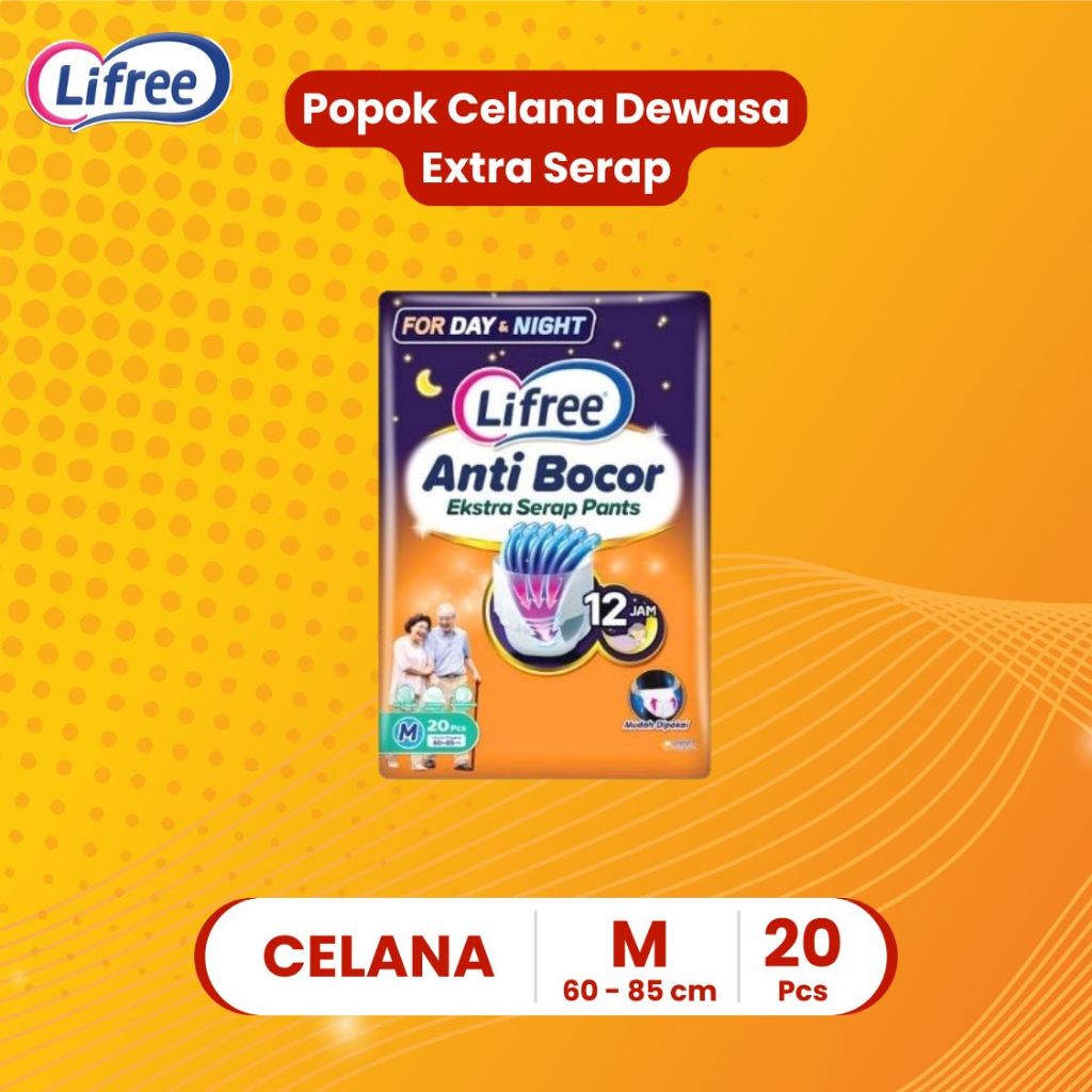 TERBAIK - Lifree Ekstra Serap M 20 Popok Pampers Dewasa Celana Lansia