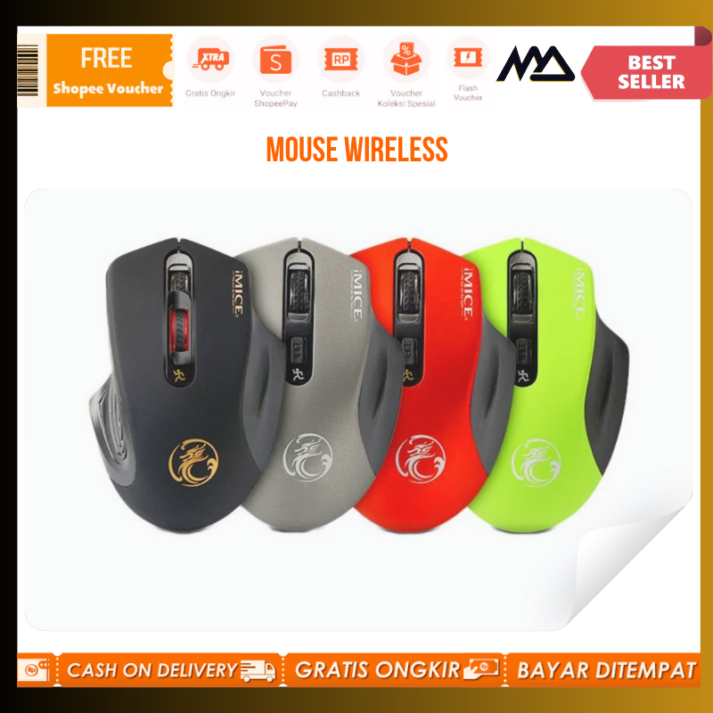 Wireless Gaming Mouse 2.4GHz 2000 DPI Silent Version / Mouse gaming tanpa kabel / Mouse gaming