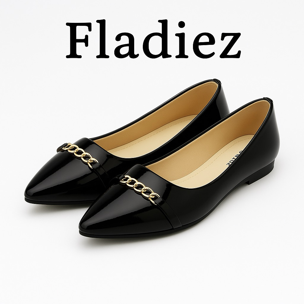 FLADIEZ.OF ~ Sepatu Flastshoes Wanita Dewasa Model Rantai Sepatu Wanita Kekinian Original