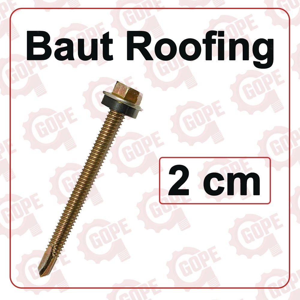 Baut Roofing Kuning Sekrup Skrup Baja Ringan Baut Ruping 2 Cm