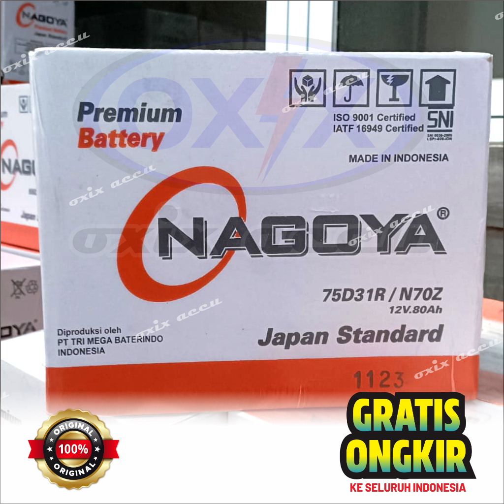 Nagoya N70Z (75D31R) 12V 80Ah Aki Mobil Original - Aki Truck, Aki L300 dll.