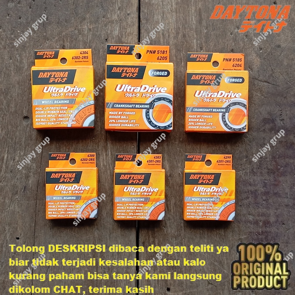 MAMISELER45 - DAYTONA BEARING RASIO GEARBOX VARIO 125/150, PCX ADV, STYLO 160 CBU ORIGINAL