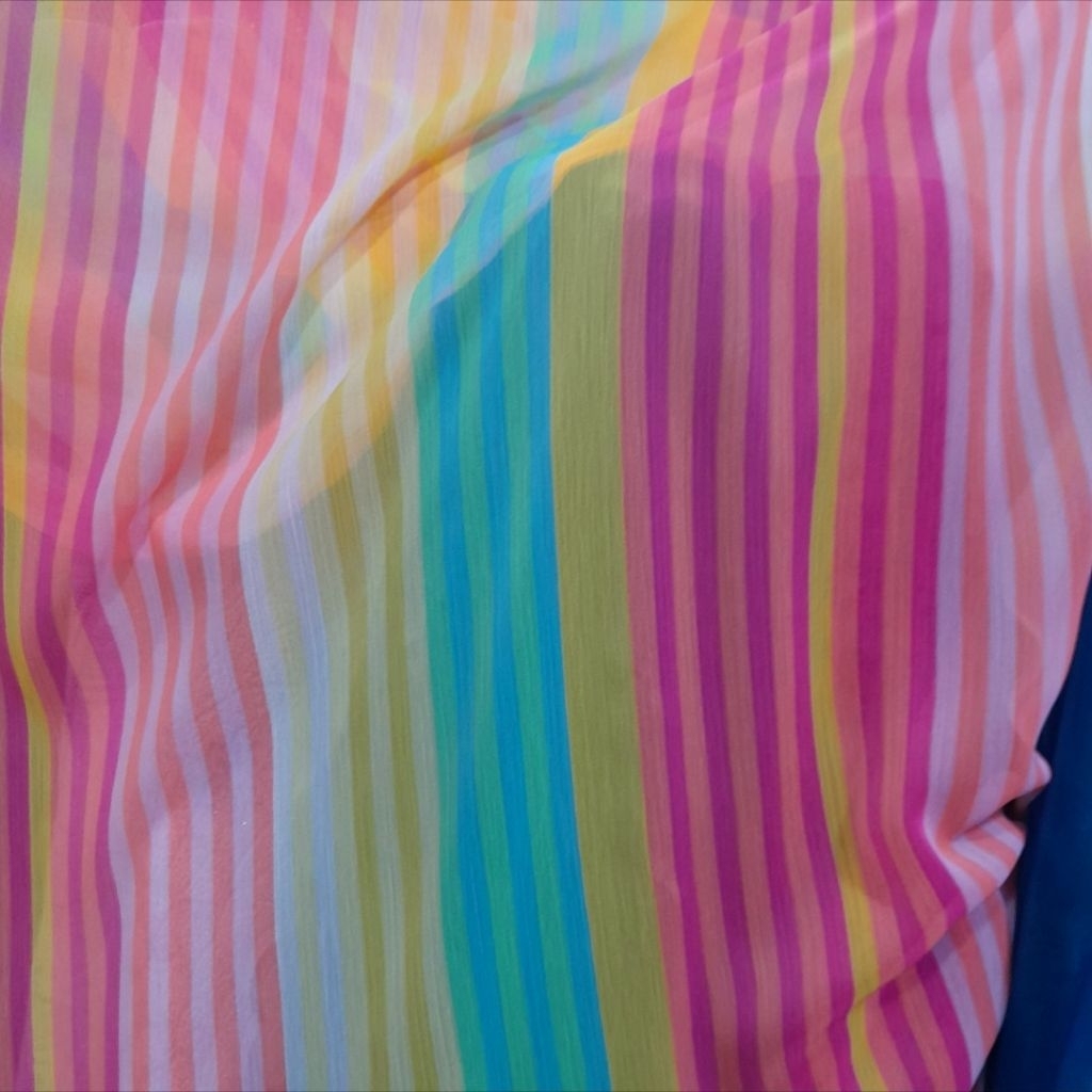 kain ceruty motif pelangi/kain ceruty motif salur