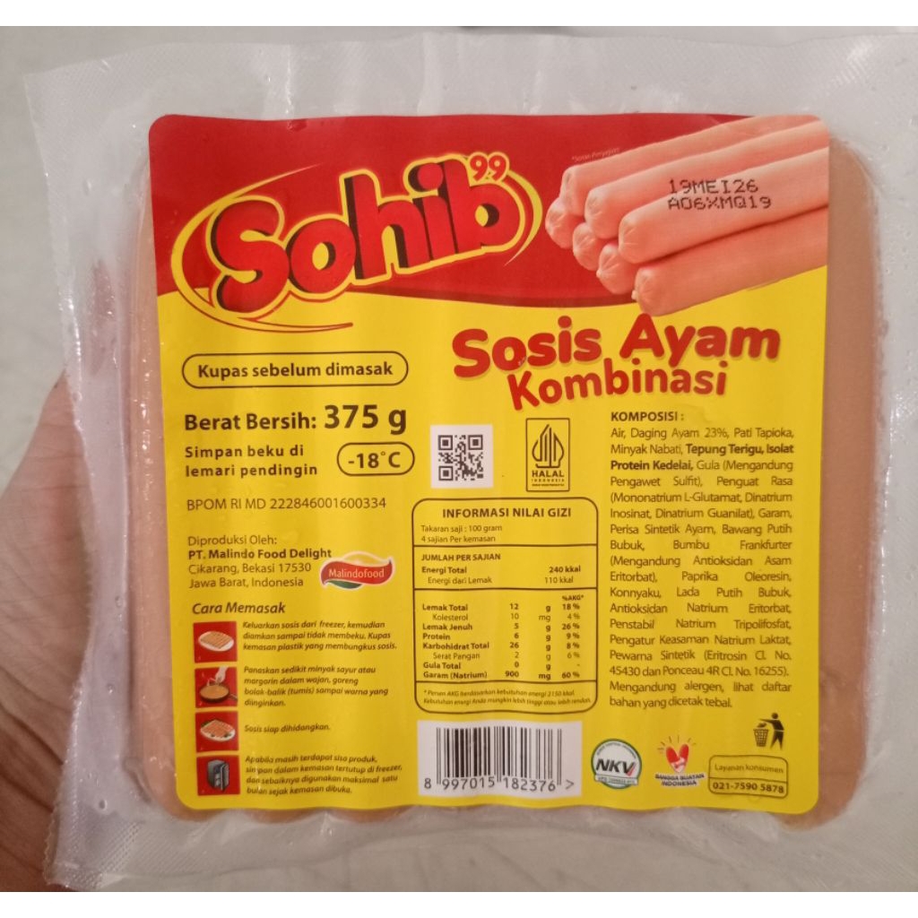 

Sosis Ayam Sohib 375 gram