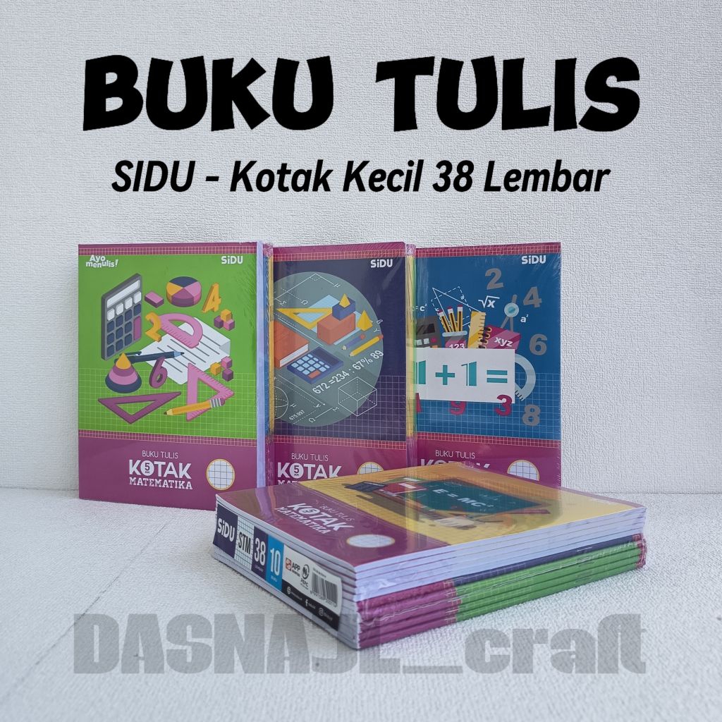 

( 1 pack / 10 pcs ) Buku Tulis Kotak SIDU 38 Lembar Buku Kotak Sidu 38 Lembar Buku Buku Matematika Buku Kotak Kecil
