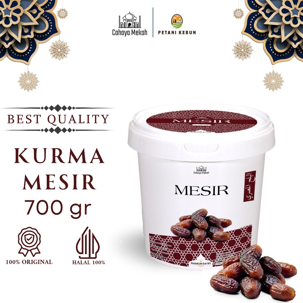 

Cahaya Mekah Kurma Mesir 700 gram Ember Kurma Premium Asli Mesir Segar Manis Penuh Khasiat