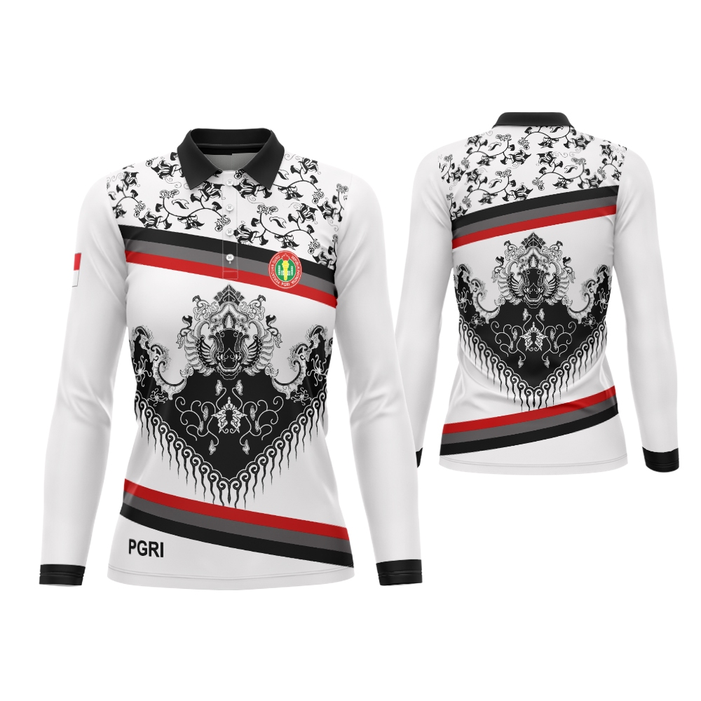 PGRI KAOS BAJU WANITA TANGAN PANJANG BERKERAH TANGAN PANJANG PRINTING KEREN