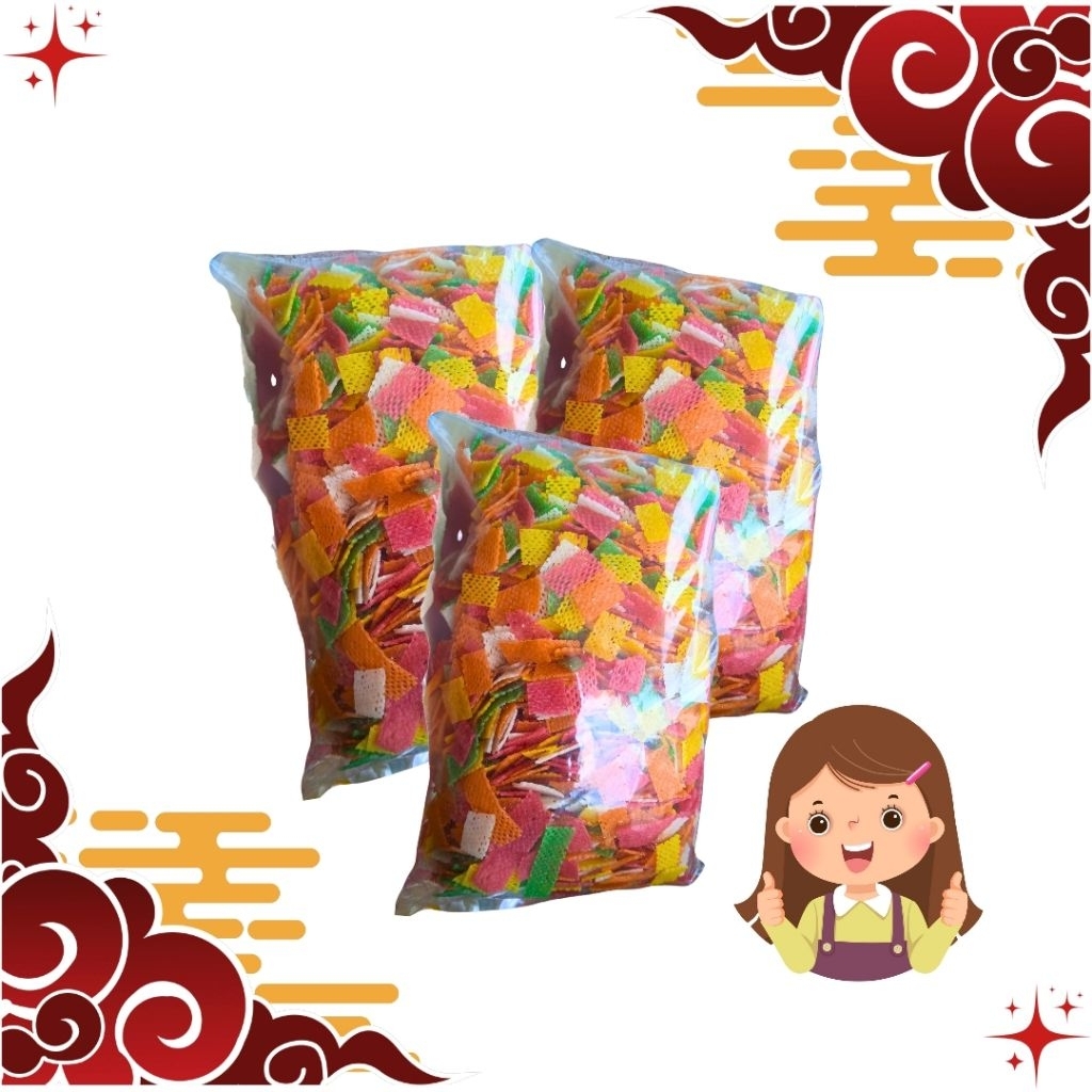 

KERUPUK BAWANG NET WARNA WARNI /KERUPUK SEBLAK MENTAH// ENAK DAN RENYAH