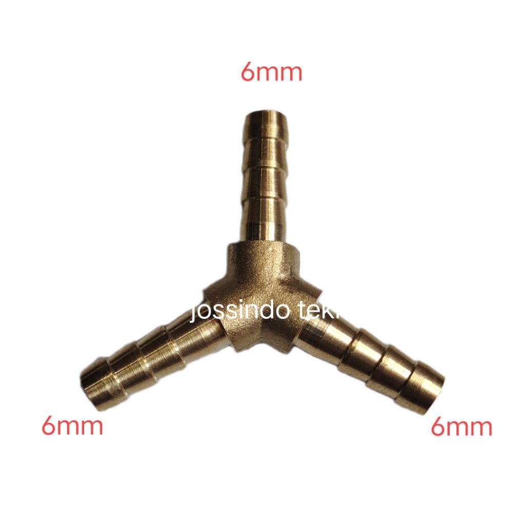 Sambungan Selang Y 6mm / Nepel Y 6mm Kuningan