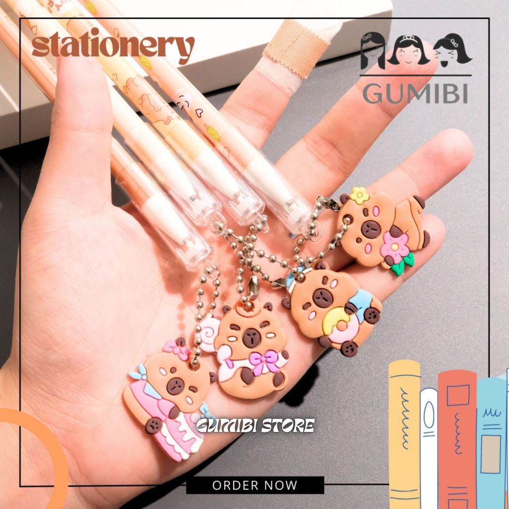 

PULPEN CAPYBARA GEPENG PULPEN GANTUNG GANTUNGAN KAPIBARA GEPENG GEL PEN ALAT TULIS SEKOLAH ANAK