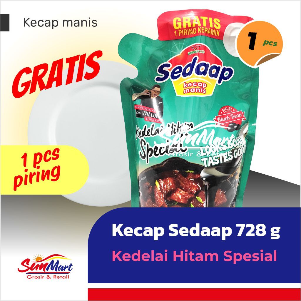 

Sedaap kecap manis 725g kedelai hitam GRATIS PIRING